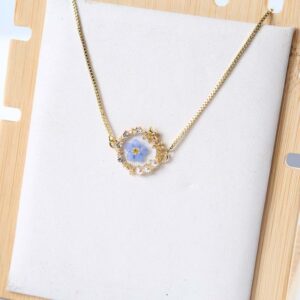 forget me not flower resin bracelet